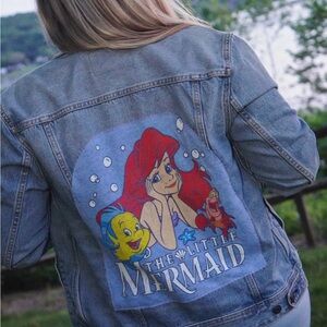 The Little Mermaid Denim Jacket (Handmade/Handpainted)